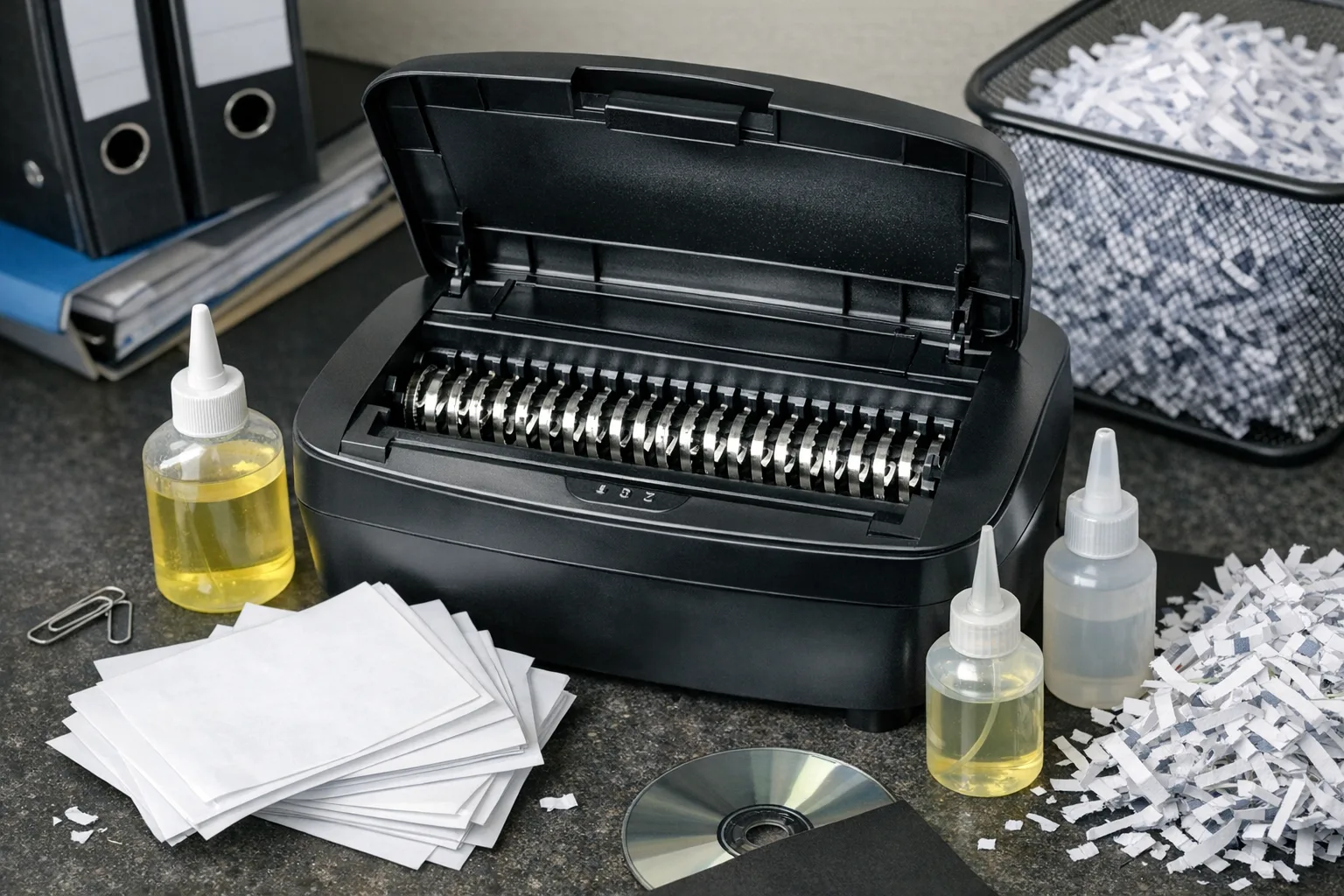 Schneidwellen oelen beim Aktenvernichter: Welches Oel, wie oft und richtige Anwendung