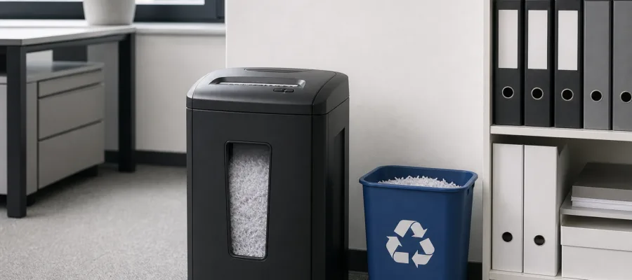 Aktenvernichter im Buero effizient nutzen: Standort, Kapazitaet und Recycling